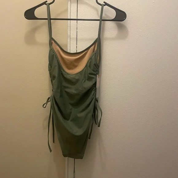 FP Movement Gnash Swim Sage Green One Piece Swimsuit with Adjustable Side Ties - Picture 5 of 7